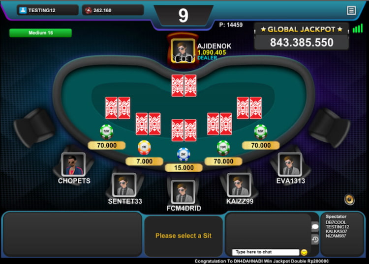 Chọn bàn chơi Poker