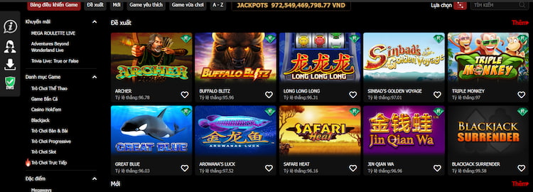 Kho game slots Playtech