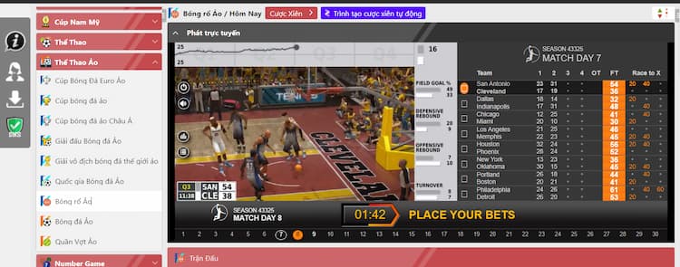 Bóng rổ ảo tại 12bet