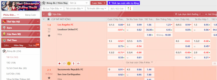 Bảng kèo thể thao 12bet