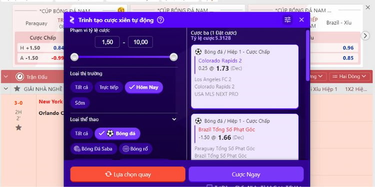 Bảng cược xiên 12bet